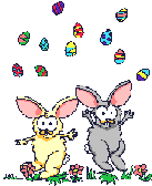 Gif animé Pâques oeufs lapins